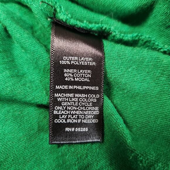 Express Blouse Top Womens Size Large Sheer Green Shimmer Holiday Christmas - Picture 8 of 10